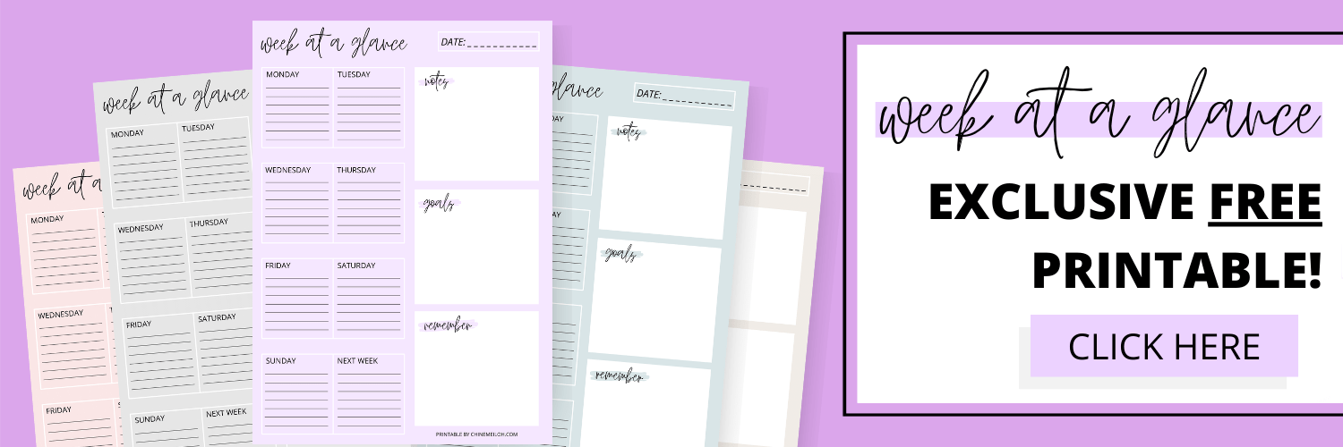 Week at a Glance Printable